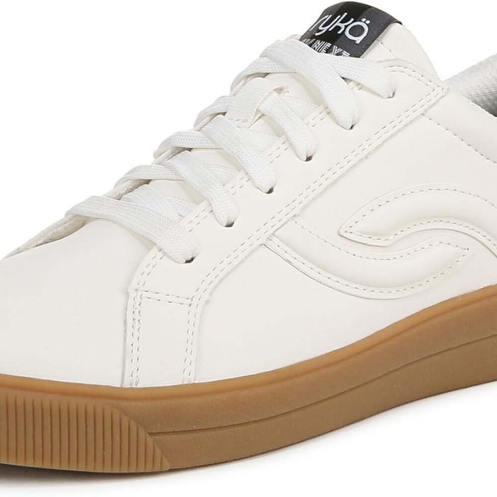 Women's Sneakers Polyurethane Lace-Up Casual Walking Comfort White 6.5 Wide